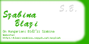 szabina blazi business card